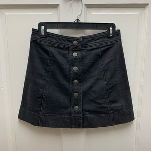 Madewell Black Denim Button Front Skirt Size 2